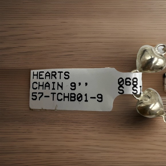 Sterling Silver 925 Puffy Hearts Bracelet 9 " 1 Tiny Bell Unique NWT - Picture 5 of 8